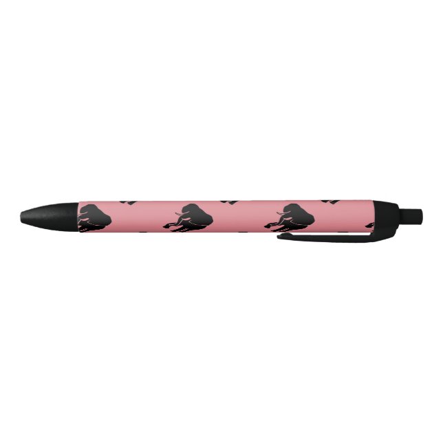 Stylo Noir Eléphant africain rose (Bas)