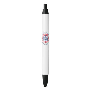Stylo Noir Emblème de couronnement du roi Charles III, souven