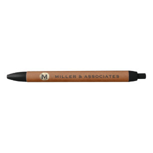 Stylo Noir Emblème de logo initial Gold de marque de luxe