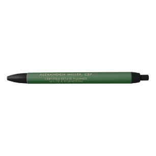 Stylo Noir Emerald Green Nom Titre Entreprise Typographie