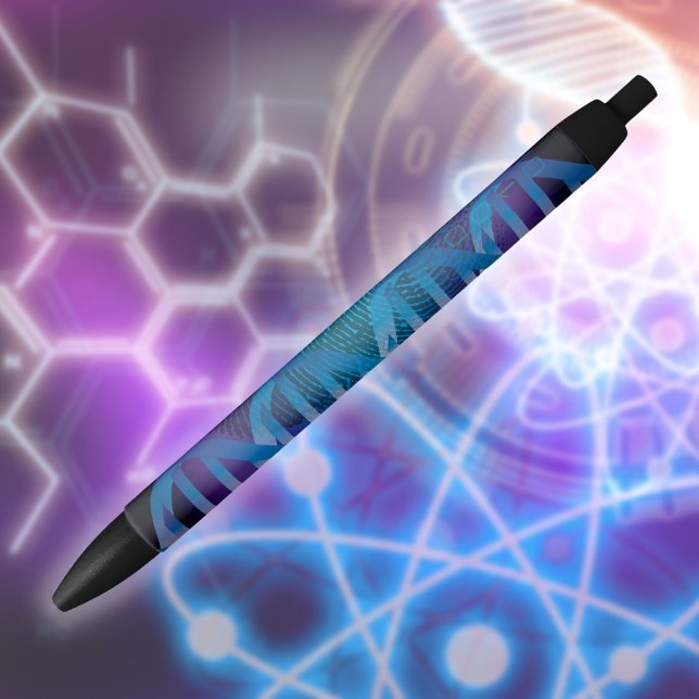 Stylo Noir empreinte ADN CSI science moderne modèle (CSI DNA Fingerprint Modern Science Pattern Black Ink Pen)