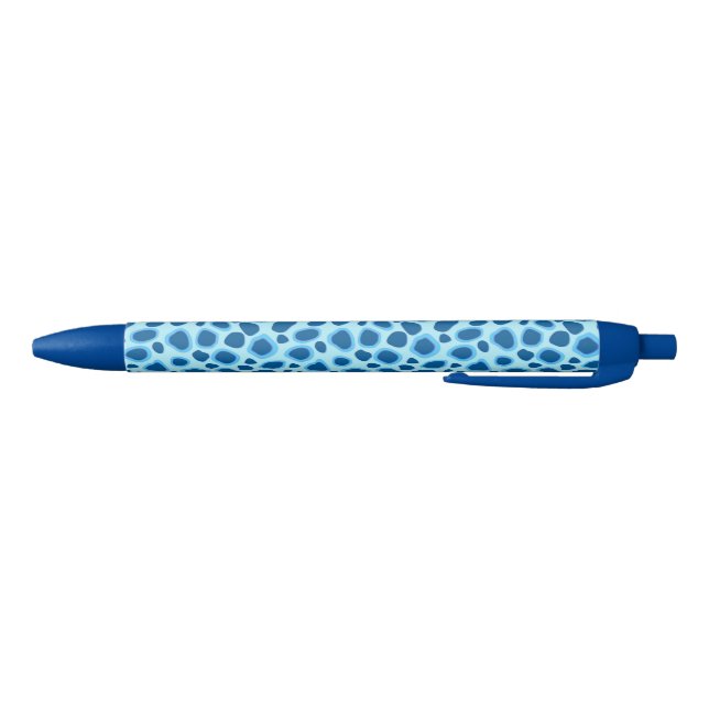 Stylo Noir Empreinte de léopard - Cobalt foncé et bleu ciel (Bas)