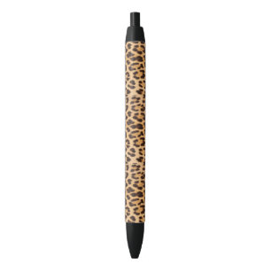 Stylo Noir empreinte de léopard de mode de safari sauvage