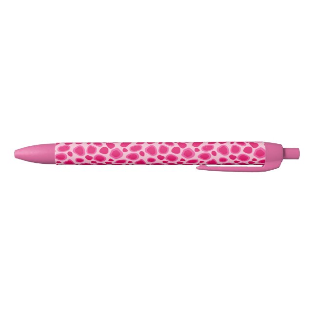 Stylo Noir Empreinte de léopard - Fuchsia et rose clair (Bas)