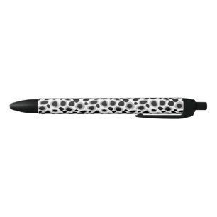 Stylo Noir Empreinte de léopard - noir et blanc