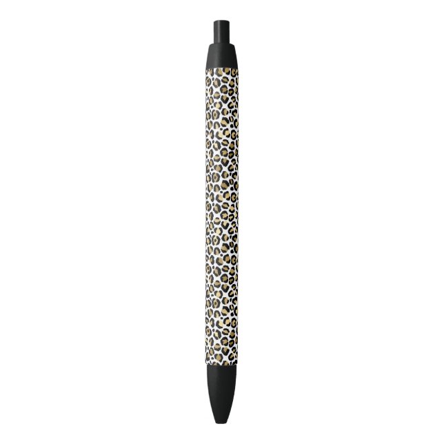 Stylo Noir Empreinte de léopard noir glam or (devant Vertical)