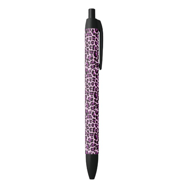 Stylo Noir Empreinte de léopard pourpre (Bas (Vertical))