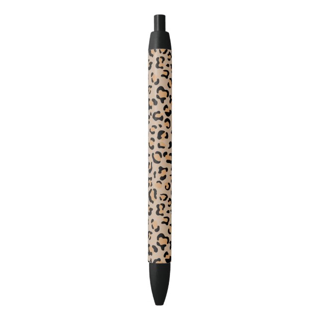 Stylo Noir Empreinte de léopard, Spots de léopard, Leopard Br (devant Vertical)