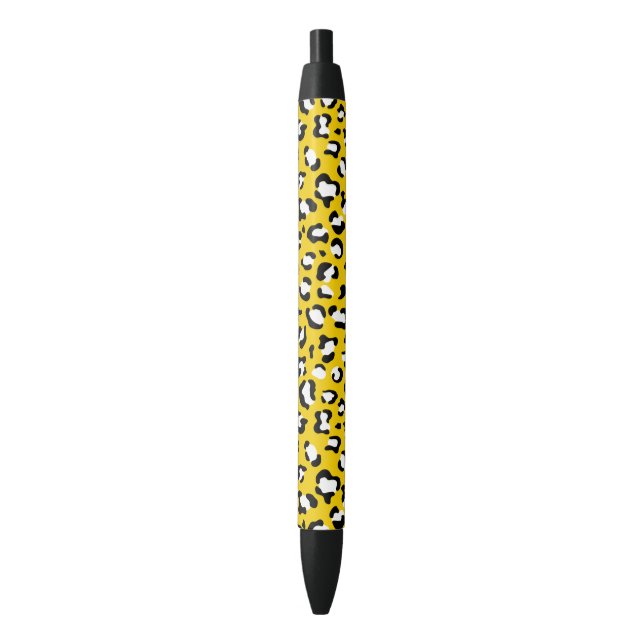 Stylo Noir Empreinte de léopard, Spots de léopard, Leopard Ja (devant Vertical)