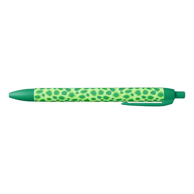 Stylo Noir Empreinte de léopard - Tons de Lime Vert (Bas)