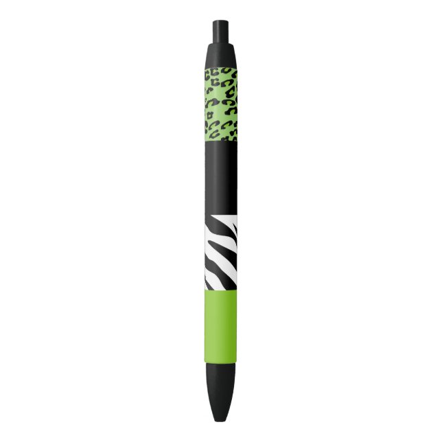Stylo Noir Empreinte de léopard, Zebra Print, Poster de anima (devant Vertical)