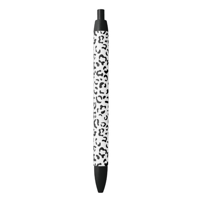Stylo Noir Empreinte de léopard, Zones Léopard, Noir Et Blanc (devant Vertical)
