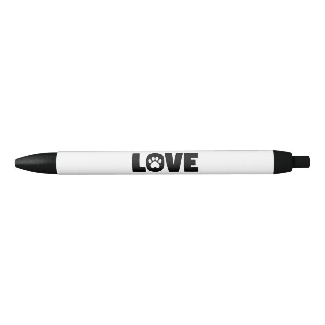Stylo Noir Empreinte de patte d'amour (Devant)