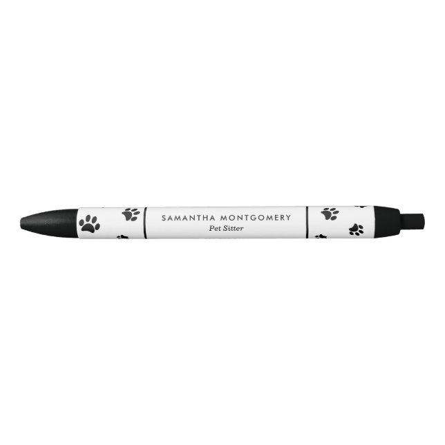 Stylo Noir Empreintes de pattes noirs Professionnel Animaux d (Devant)