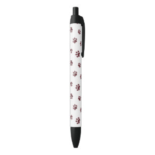 Stylo Noir Empreintes de pattes scintillantes en or rose