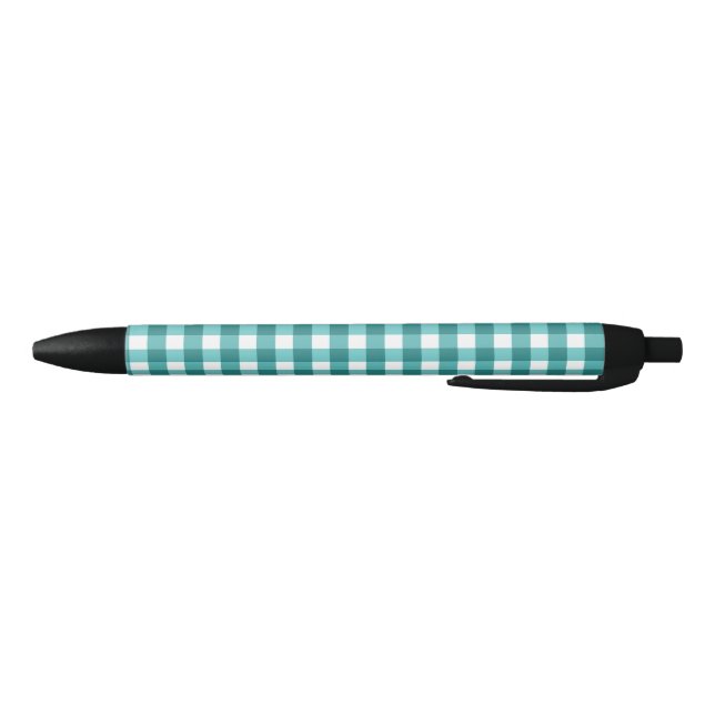 Stylo Noir en vichy turquoise (Bas)