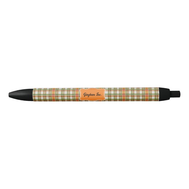 Stylo Noir En vichy vert orange (Devant)