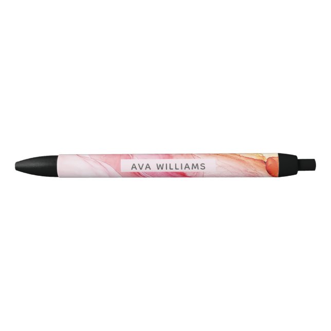 Stylo Noir Encre rose abstraite Peinture Personnalisé (Devant)