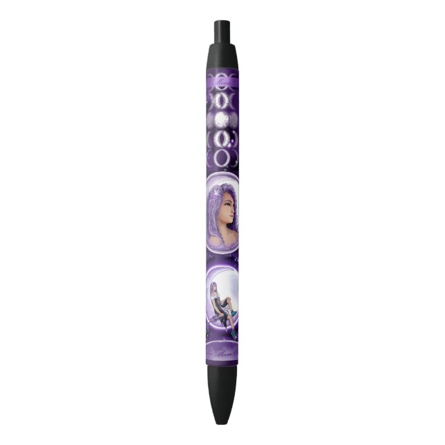 Stylo Noir Enfant de lune violette (devant Vertical)