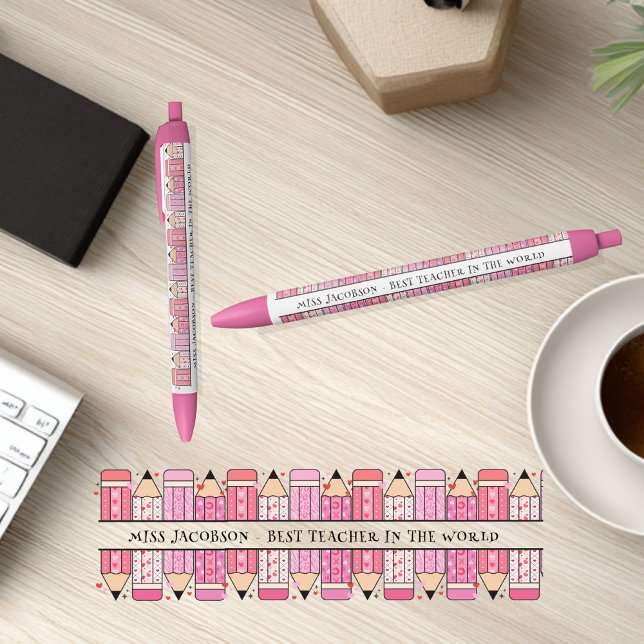 Stylo Noir Enseignant de texte personnalisé (Créateur téléchargé)