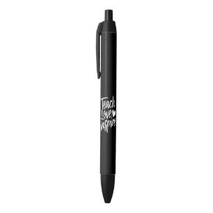 Stylo Noir Enseigner l'amour Inspirer le cadeau de jour de l'