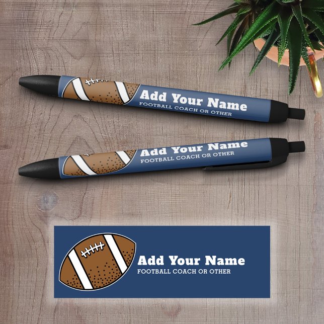 Stylo Noir Entraîneur ou enseignant de joueur de football - D (Personalized Writing Pens - add your name, monogram or other text)