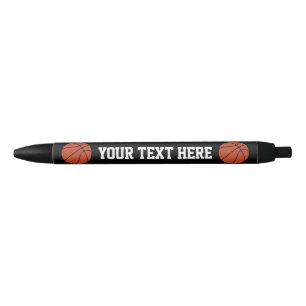 Stylo Noir Entraîneur ou joueur de basket-ball Nom/Texte de l