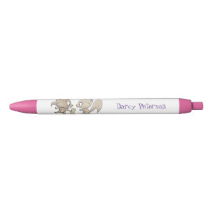 Stylo Noir Equipe mignonne avec dessin animé d'arachide
