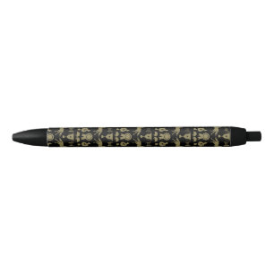 Stylo Noir Équitation Or