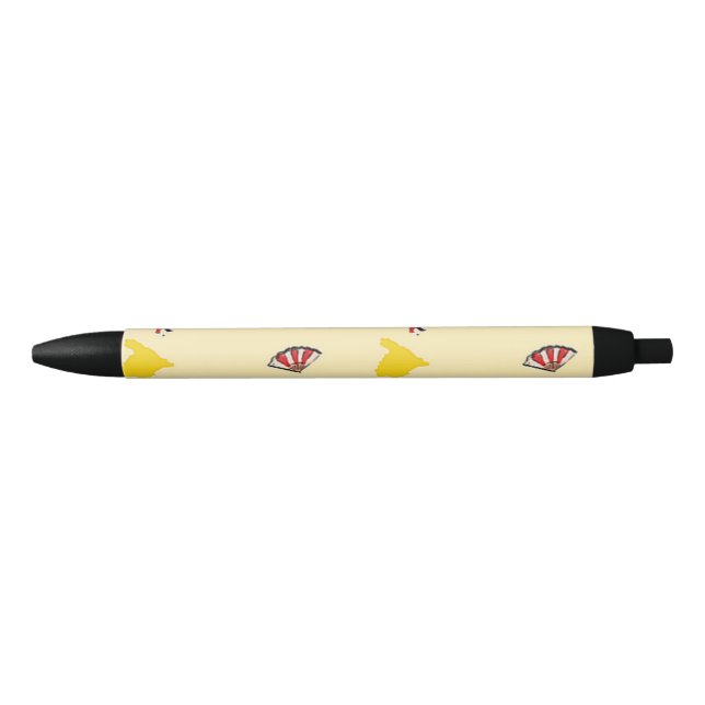Stylo Noir Espagne motif sur la crème (Devant)