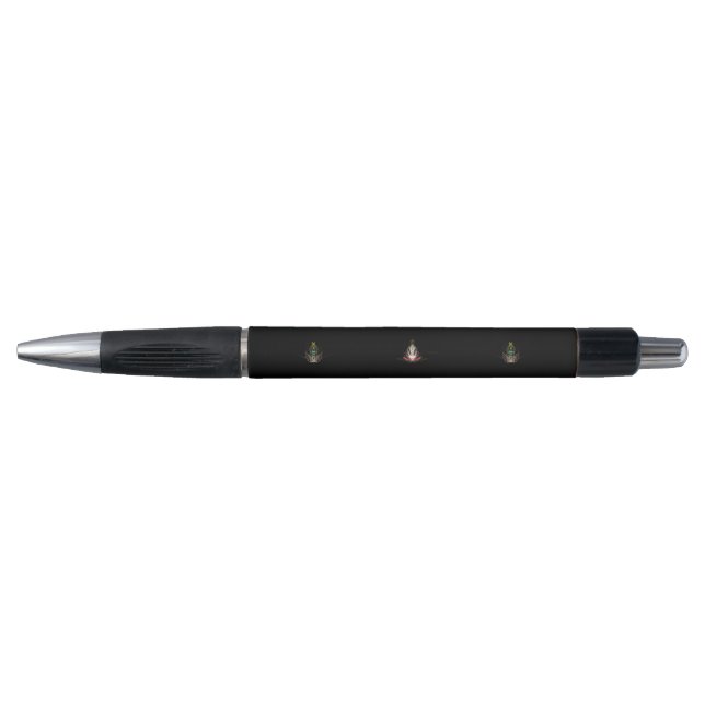 Stylo noir et argent élégant avec accents or (Devant)