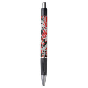 Stylo Noir et rouge Abstrait éclaboussure et goutte