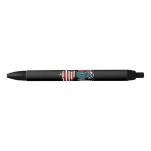 Stylo Noir Etats-Unis Patriotique 4 juillet Amérique Drapeau 