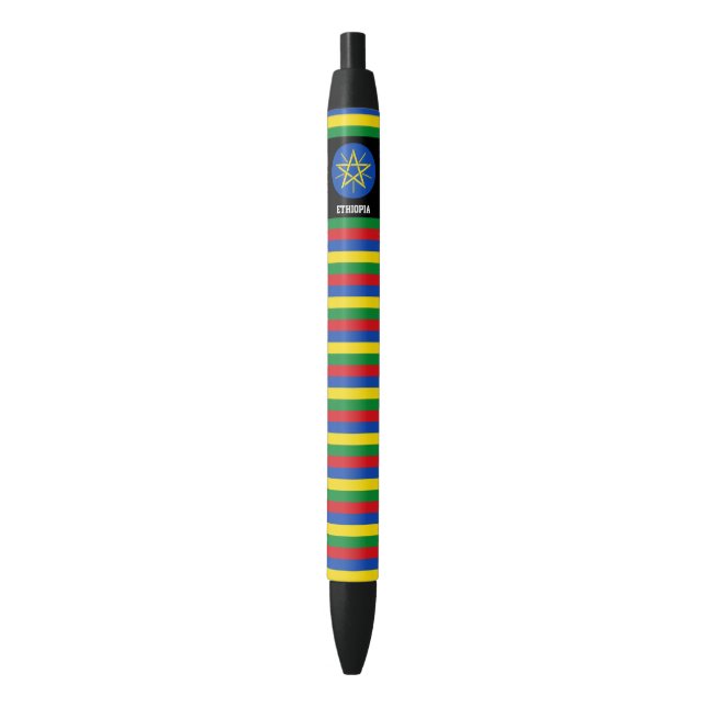 Stylo Noir Ethiopie Drapeau mignon Patriotique (devant Vertical)