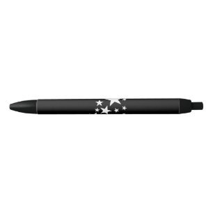 Stylo Noir Étoiles Blanches Star-Motif-Design Costume cadeau