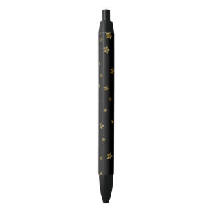 Stylo Noir Étoiles d'or
