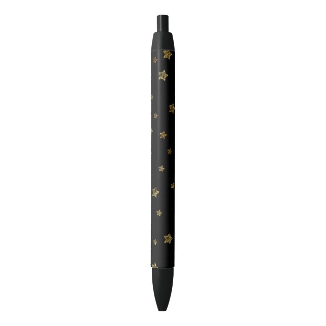 Stylo Noir Étoiles d'or (devant Vertical)