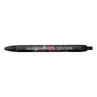 Stylo Noir Étoiles Monogrammes