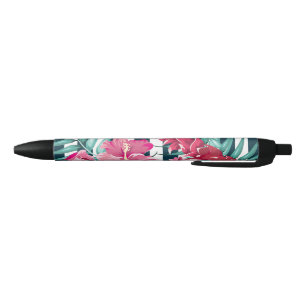 Stylo Noir Exotic Summer Floral rayé