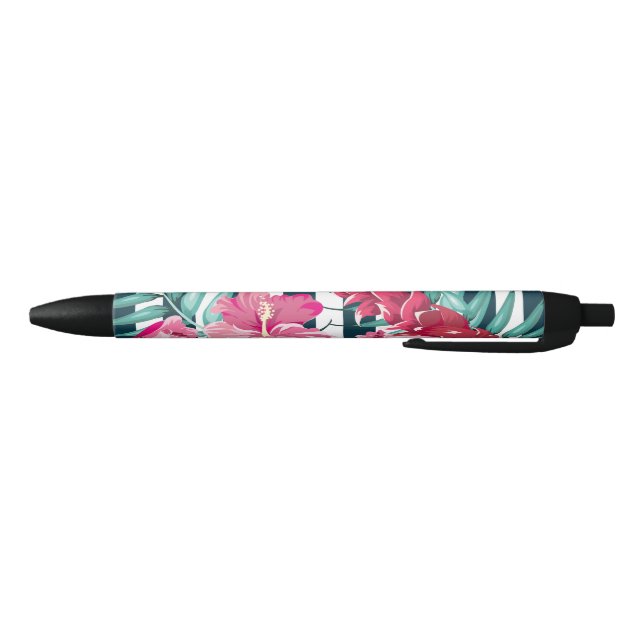 Stylo Noir Exotic Summer Floral rayé (Bas)