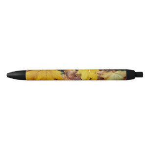 Stylo Noir Fallen Maple Feuille Jaune Automne Nature