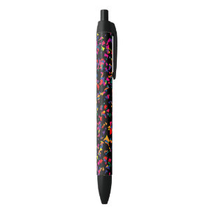 Stylo Noir Falling Confetti Coloror Motif amusant