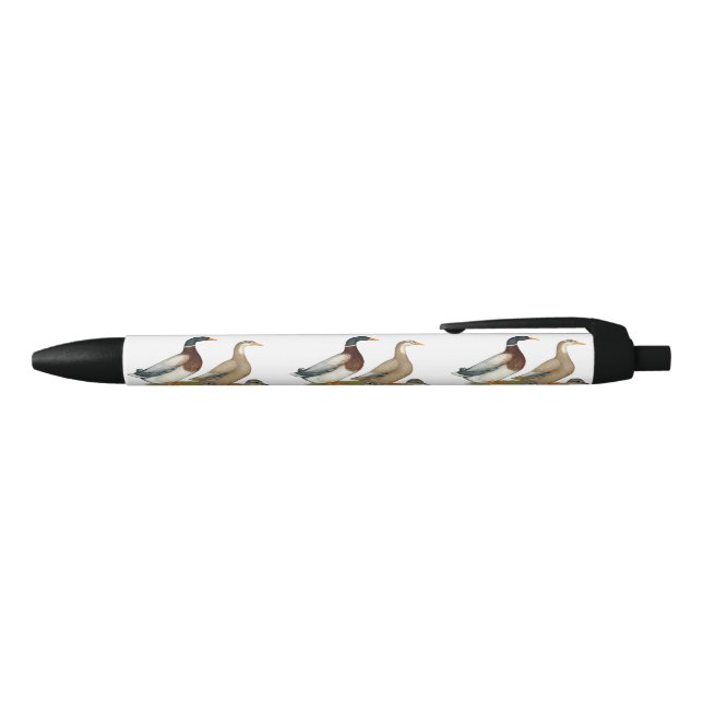 Stylo Noir Famille de canards de Saxe (Haut)