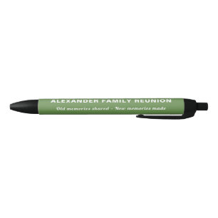 Stylo Noir Famille Reunion Green Souvenir Keepsaké Cadeau