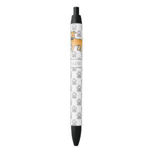 Stylo Noir Fawn English Staffie Cute Cartoon Chien & Nom