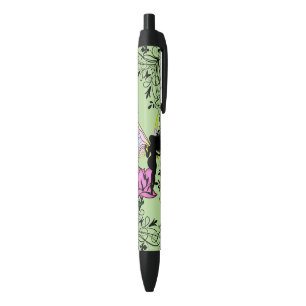 Stylo Noir Fée d'ombre rose