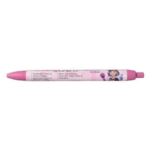 Stylo Noir Femme de ménage rose Service de nettoyage de maiso