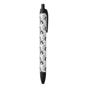 Stylo Noir Femmes avec le motif de rouge à lèvres