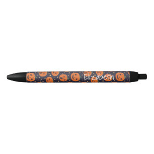 Stylo Noir Festive du Citrouille d'Halloween Motif Jack-o'-la