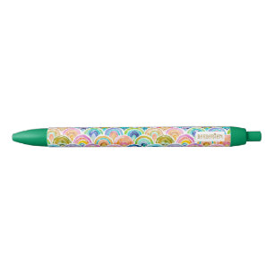 Stylo Noir Feston coloré de sirène d'arc-en-ciel